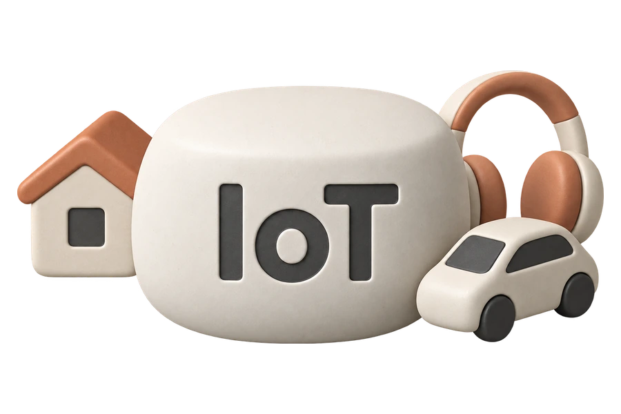 Image of IoT connectivity linking the home, audio, and car