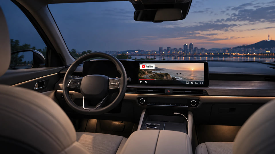 Video playback on the factory vehicle display while parked