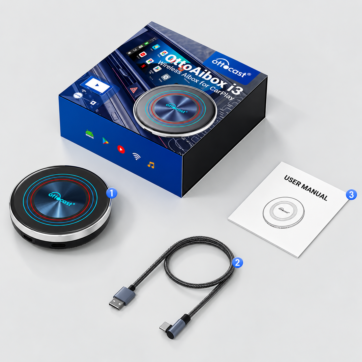 OTTOCAST packaging and contents