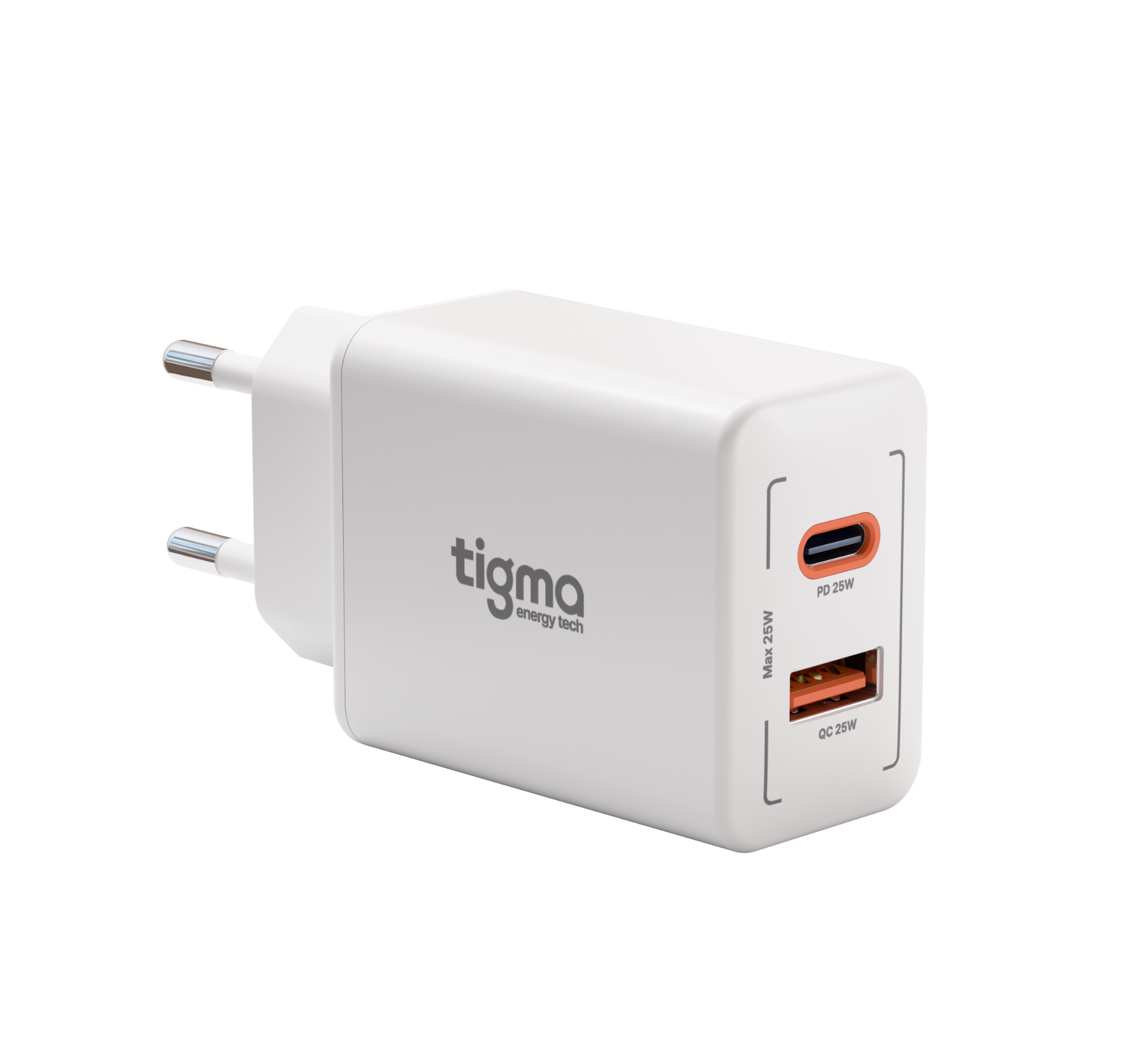 TIGMA 25W charger angled view