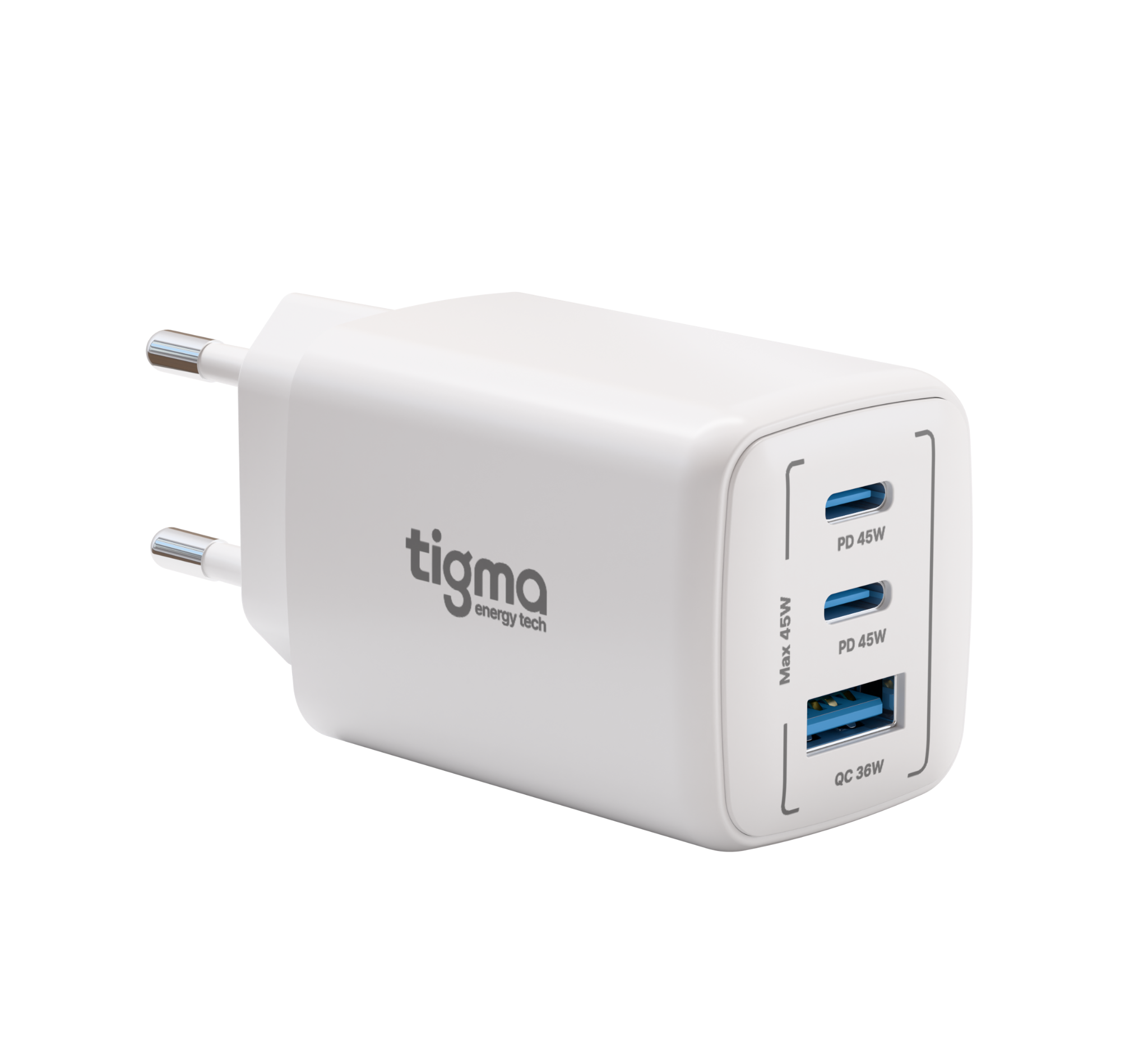 TIGMA 45W charger angled view